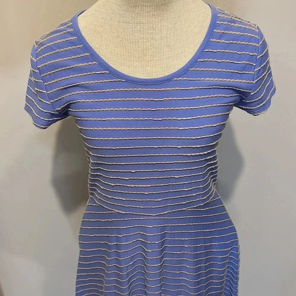 Matilda Jane - Exploration Dress Women’s Size S - Blue Striped A Line Scoop Neck - Picture 3 of 11